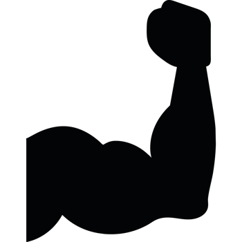 A black silhouette of a man flexing his arm png