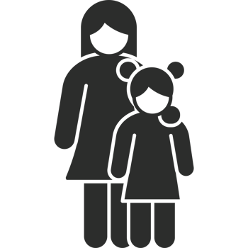 A mother and child silhouette icon isolated png
