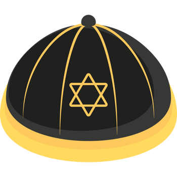 A hat with a star of david on it png