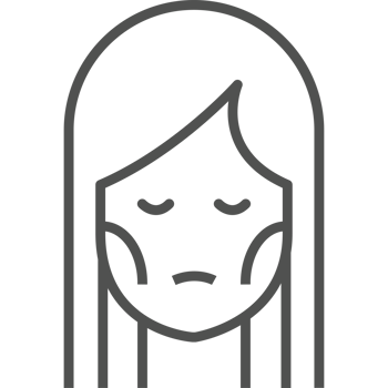 A woman with long hair and a closed eyes icon png