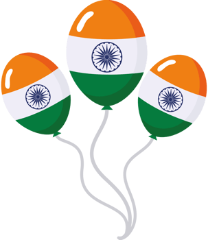india republic day balloons icon isolated png