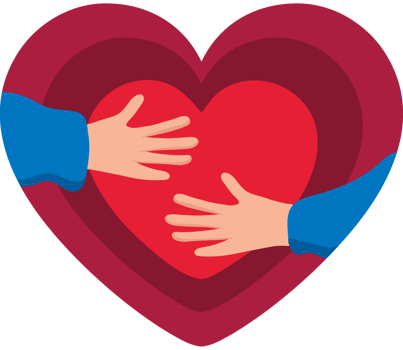 Two hands holding a heart in the shape of a heart png