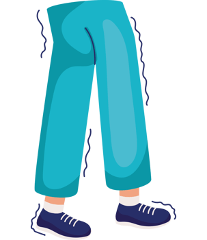 A cartoon illustration of a person's legs png