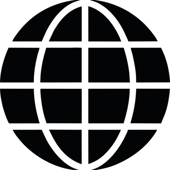 A black and white globe with a grid on it png