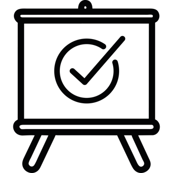 proyect screen with check mark icon isolated png
