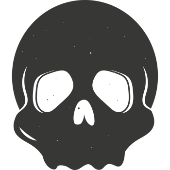 A black skull icon isolated png