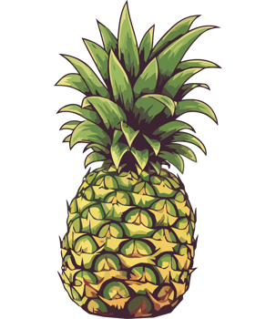 Ripe pineapple, fresh and juicy tropical icon isolated png