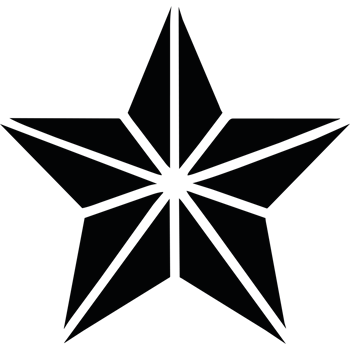 A black star with a white outline png