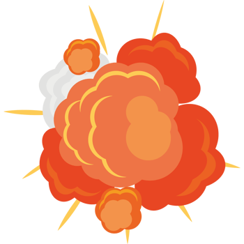 An explosion with a cloud of smoke and fire png