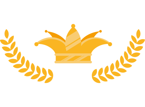 golden crown with wreath icon isolated png