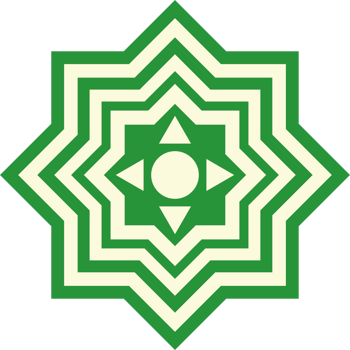 A green and white star with a star in the center png
