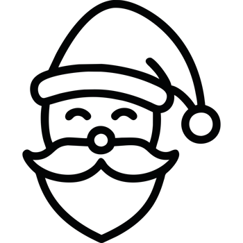 Santa claus face with beard and mustache png