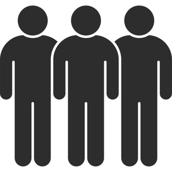 Three people standing in a line, one of them is wearing a black shirt png