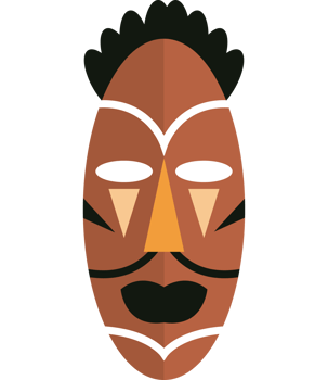 A cartoon mask icon isolated png