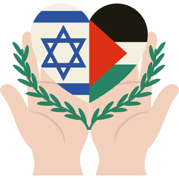 Israel and palestine flag heart png