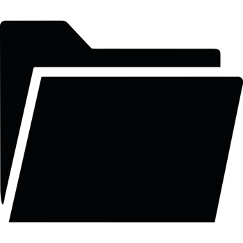 A black folder with a white background png