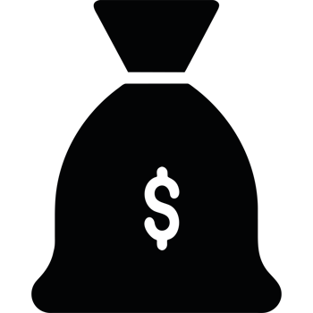 Money bag icon with dollar sign png