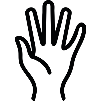 A hand with five fingers icon isolated png