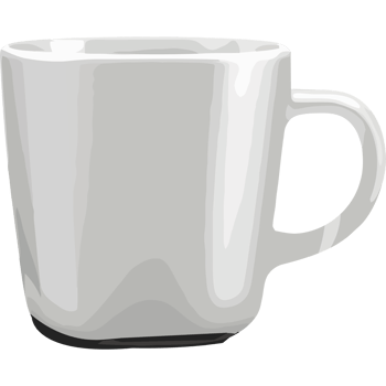 A white coffee cup icon isolated png