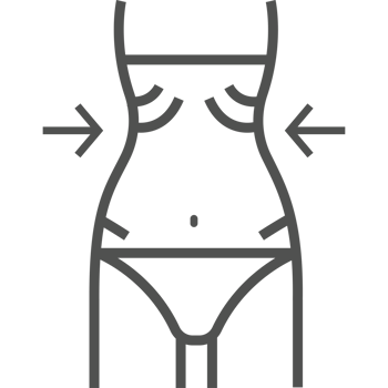 A woman's body outline with arrows pointing to the waist png