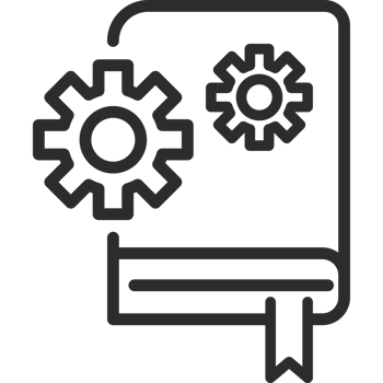A book with gears on it png