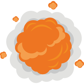 An orange cloud with a white cloud around it png