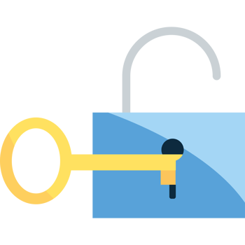 A lock with a key in it png