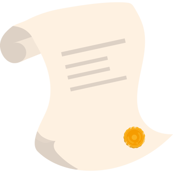 A paper document with a seal on it png