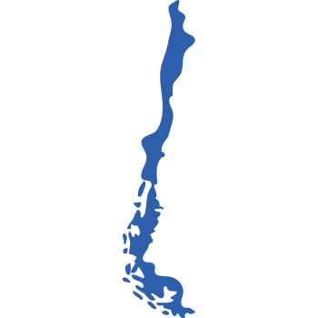 Blue Outline Map of Chile icon isolated png