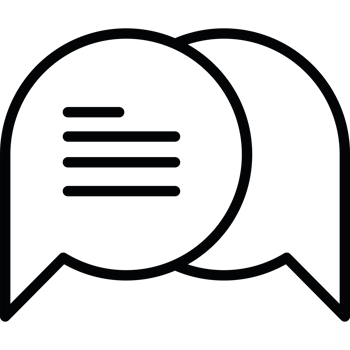 Two speech bubbles icon isolated png