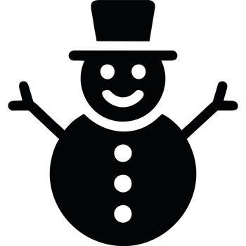 Snowman with a hat icon isolated png
