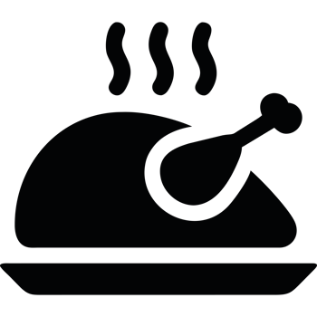 Turkey on a plate icon isolated png