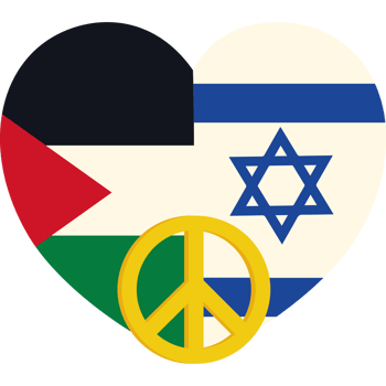Israel and palestine flag heart png