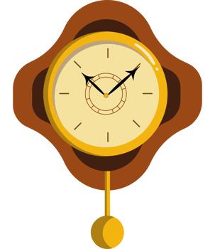 Clock with a pendulum icon isolated png