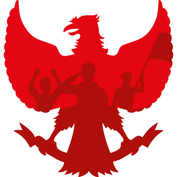 The red and black logo of the indonesian army png