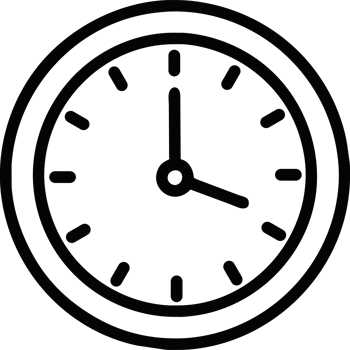 A black clock icon isolated png