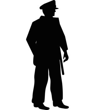 A silhouette of a man in a suit and hat png