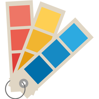 A set of color swatches with a key png