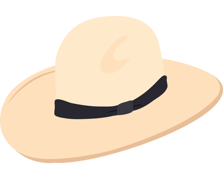 A hat with a black band icon isolated png
