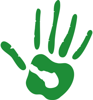 handprint paint color green isolated png