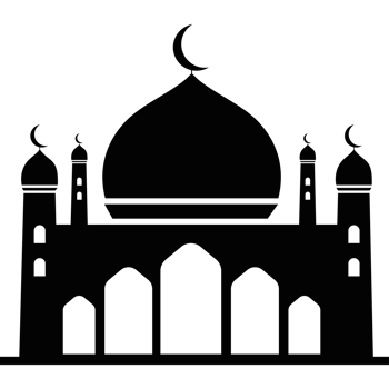 Mosque silhouette icon isolated png