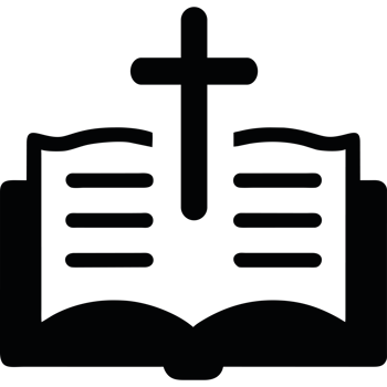 A bible with a cross icon illustration png