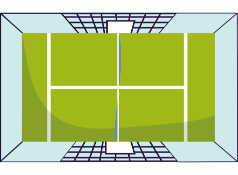 padel court top view illustration isolated png