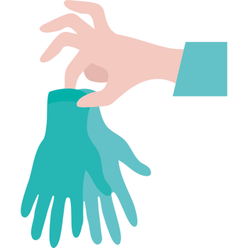 hands throwing away gloves isolated png