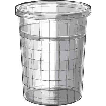 Transparent plastic basket, empty and clean design icon isolated png