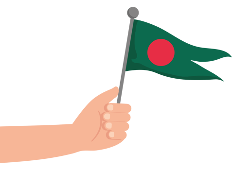 A hand holding a flag of bangladesh icon design png