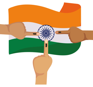 india general election hands and flag illustration png
