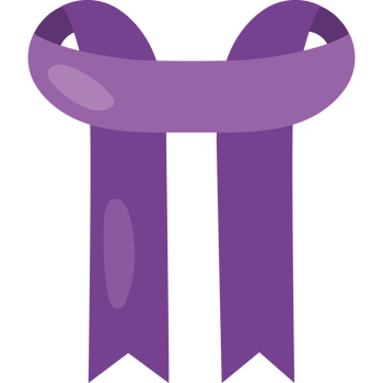 A purple ribbon icon isolated png