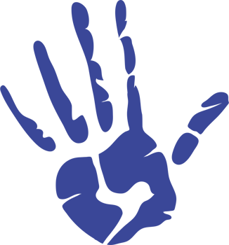 A blue hand icon isolated png