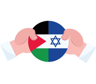 Israeli and palestinian flags icon isolated png